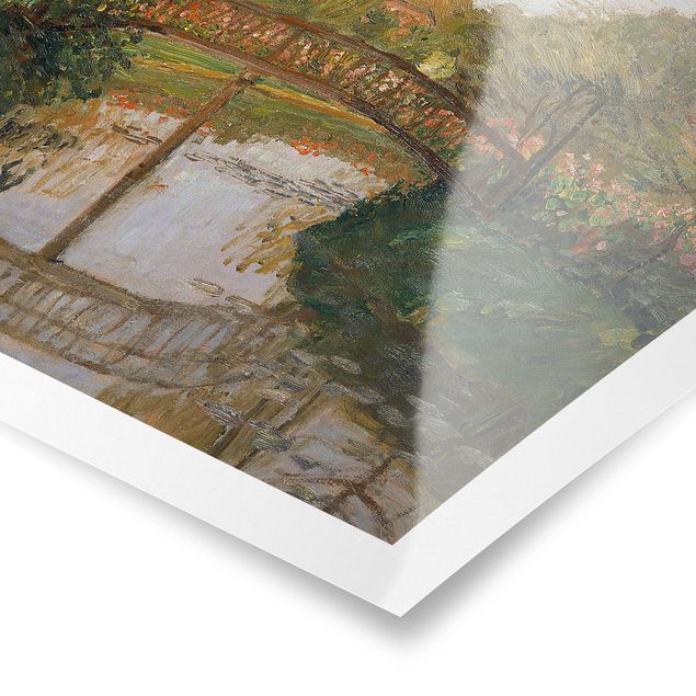 Natur Poster Otto Modersohn - Bauerngarten mit Brücke