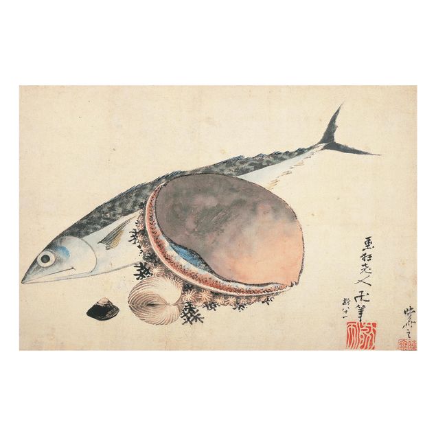 Bilder Katsushika Hokusai Katsushika Hokusai - Makrele und Seemuscheln