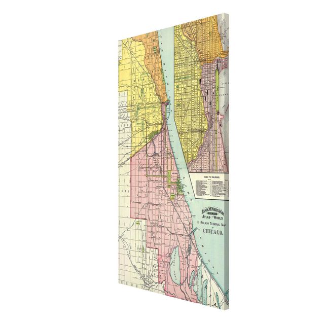 Magnettafeln Sprüche Vintage Karte Chicago
