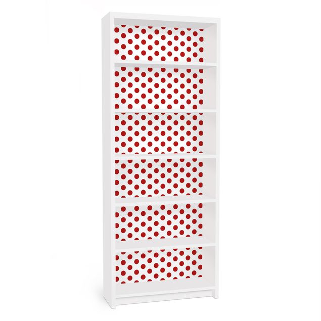 Möbelfolie für IKEA Billy Regal - Klebefolie No.DS92 Punktdesign Girly Weiß