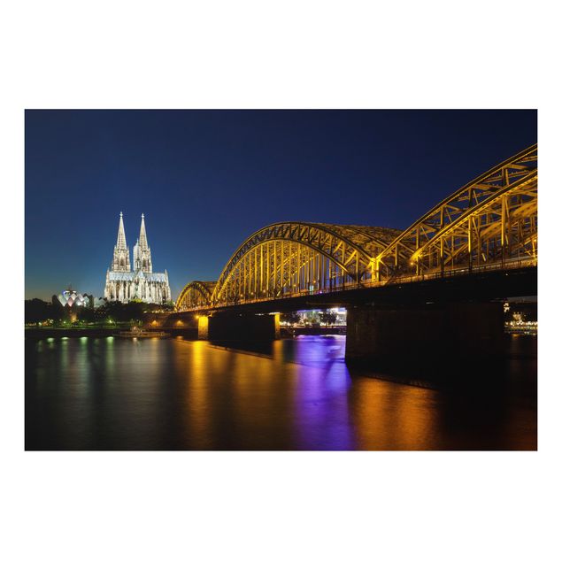 Wandbilder Architektur & Skyline Köln bei Nacht