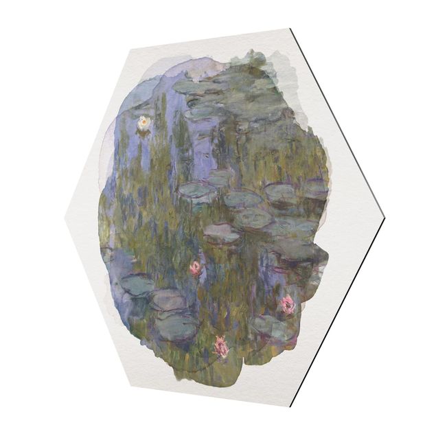Wandbilder Blumen Wasserfarben - Claude Monet - Seerosen (Nympheas)
