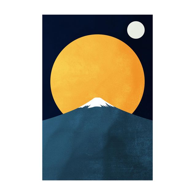 Teppich Natur Sonne, Mond und Berge