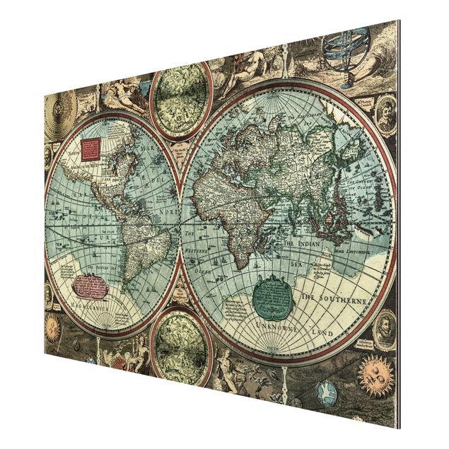 Wandbilder Weltkarten Die alte Welt