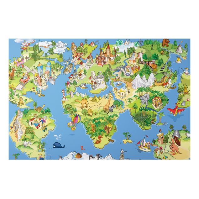 Wandbilder Weltkarten Great and Funny Worldmap