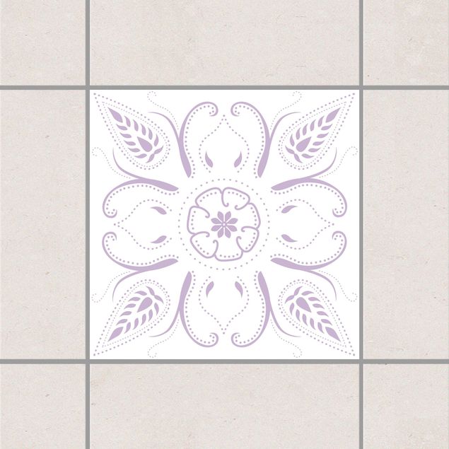 Fliesenfolien Muster Bandana White Lavender Flieder