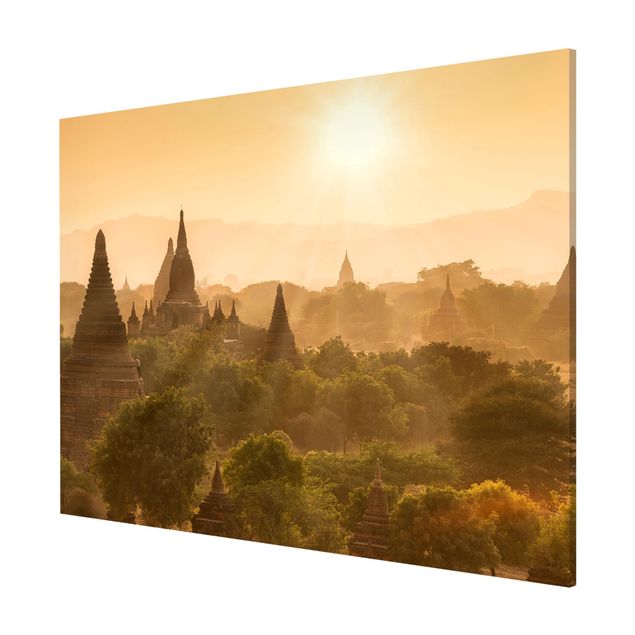 Magnettafel - Sonnenuntergang über Bagan - Querfromat 4:3