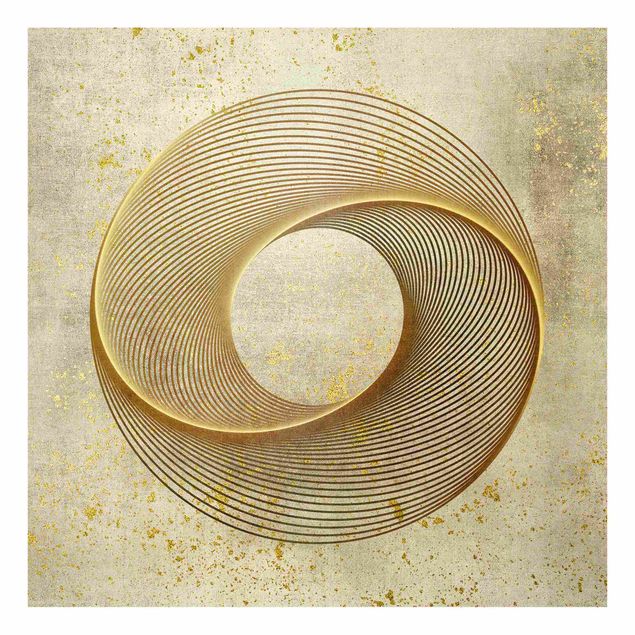 Bilder Andrea Haase Line Art Kreisspirale Gold