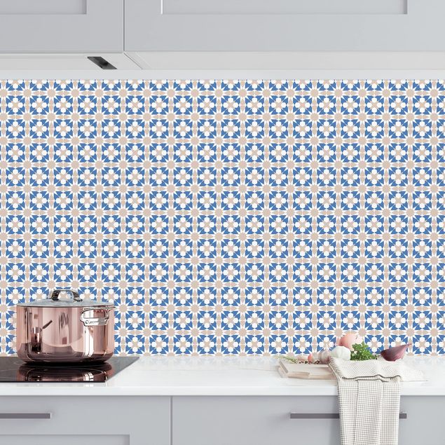 Küchen Deko Orientalisches Muster mit blauen Sternen