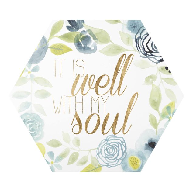 Bilder auf Hartschaumplatte Blumenkranz mit Spruch - Soul