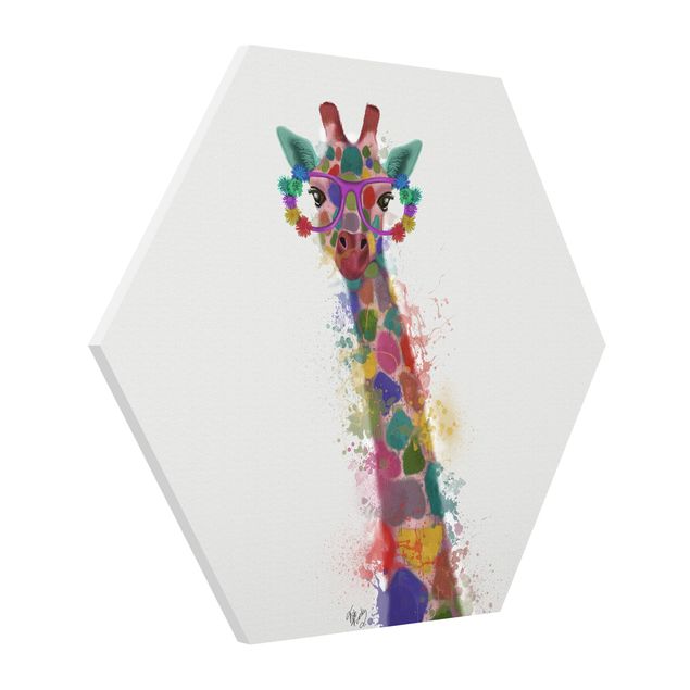 Wandbilder Tiere Regenbogen Splash Giraffe