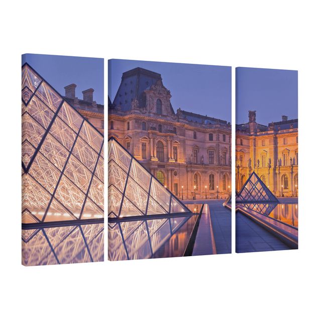Skyline Leinwandbild Louvre Paris bei Nacht