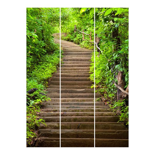 Schiebegardinen Treppenaufstieg im Wald