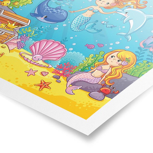 Tiere Poster Meerjungfrau - Unterwasserwelt