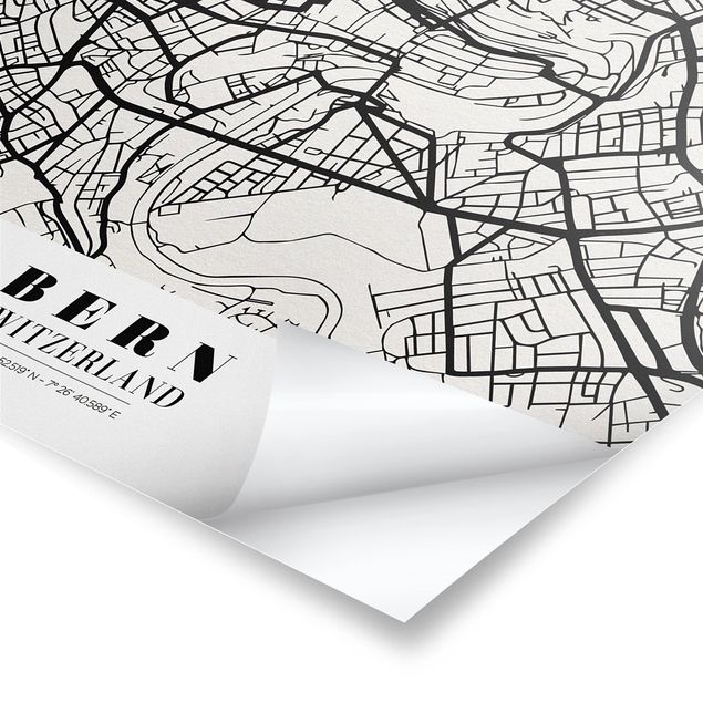 Poster bestellen Stadtplan Bern - Klassik