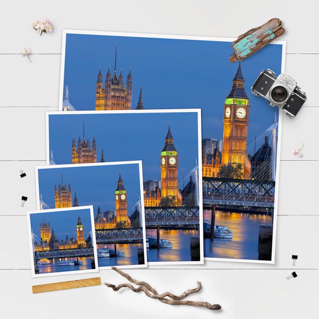schöne Bilder Big Ben und Westminster Palace in London bei Nacht