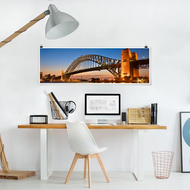 Poster Skyline Harbour Brücke in Sydney