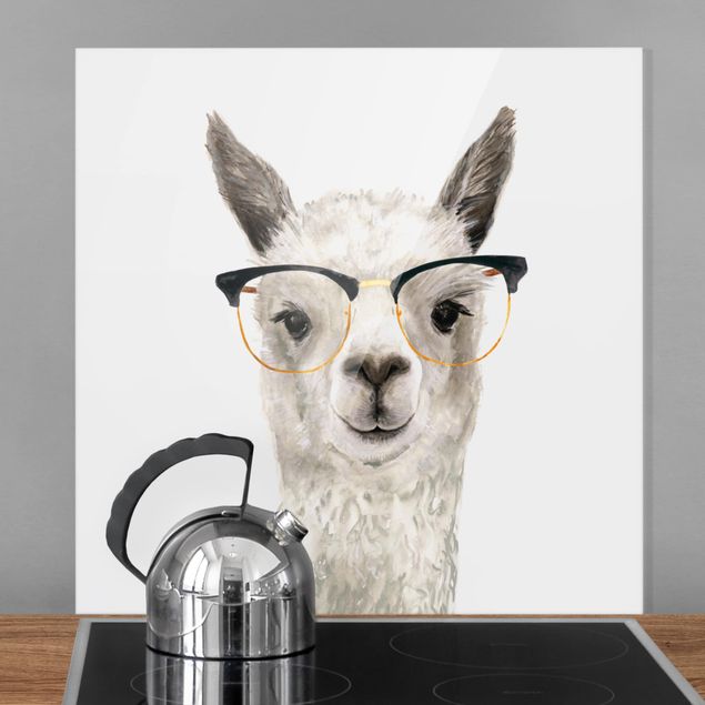 Küchen Deko Hippes Lama mit Brille I