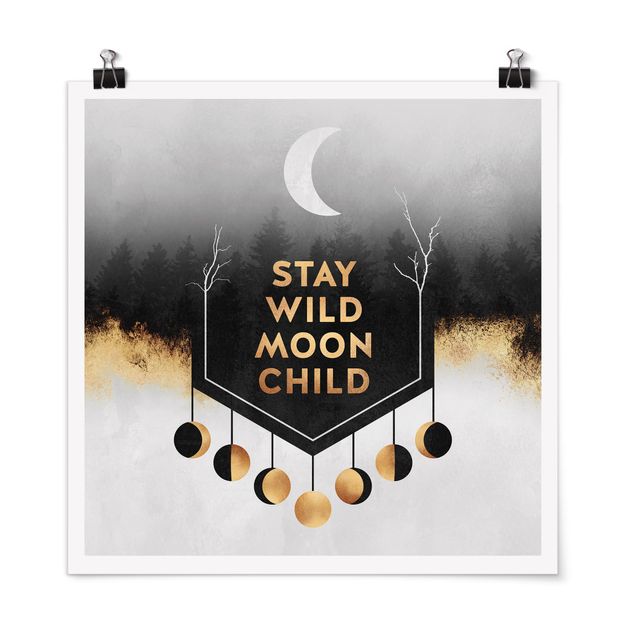 Poster abstrakt Stay Wild Moon Child
