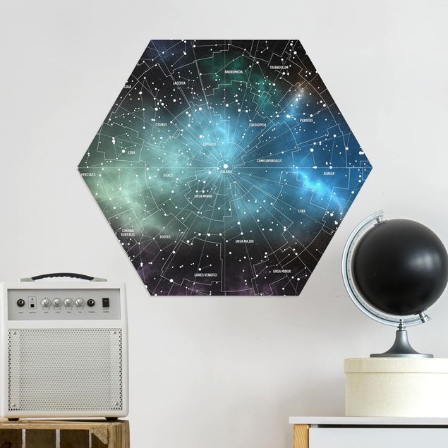 Wandbilder Weltkarten Sternbilder Karte Galaxienebel