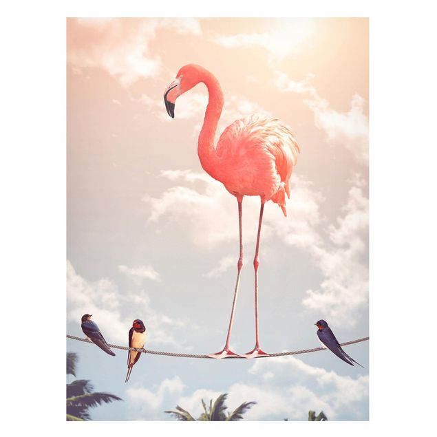 Wandbilder Landschaften Himmel mit Flamingo