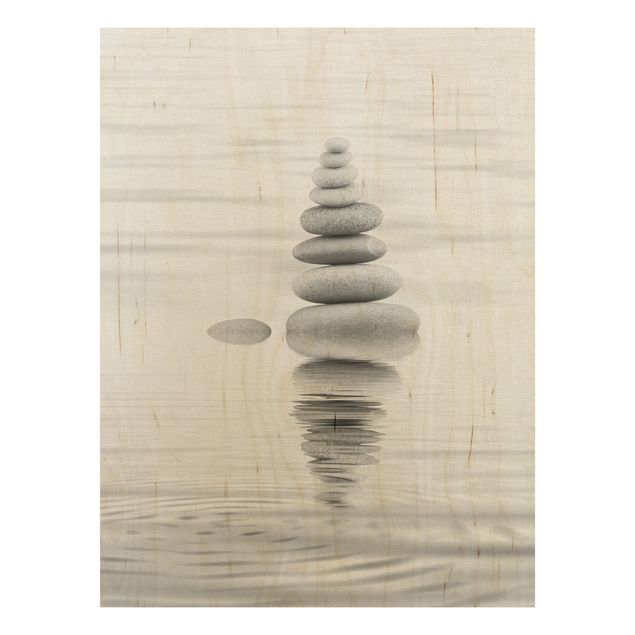 Uta Naumann Bilder Steinturm im Wasser Schwarz-Weiß