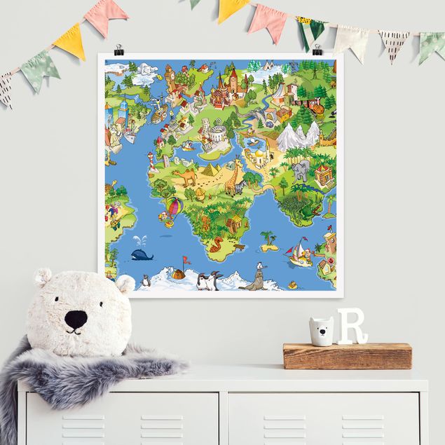 Poster Weltkarte Great And Funny Worldmap