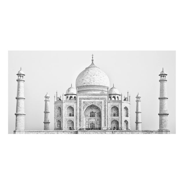 Spritzschutz Glas - Taj Mahal in Grau - Querformat - 2:1