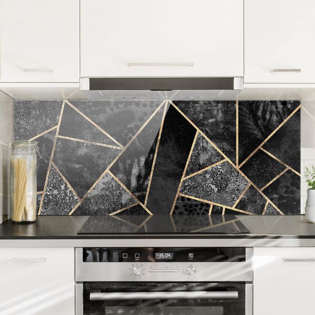 Küche Dekoration Graue Dreiecke Gold