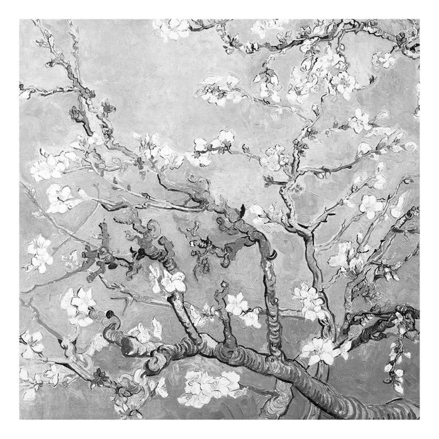 Kunststil Post Impressionismus Vincent van Gogh - Mandelblüte Schwarz-Weiß