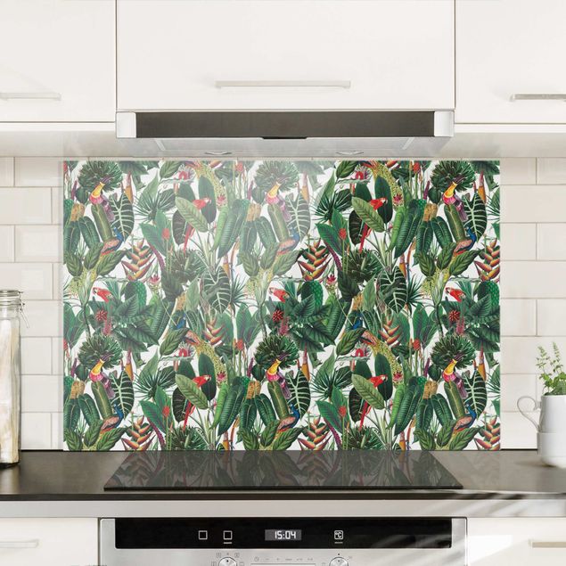 Küche Dekoration Bunter tropischer Regenwald Muster