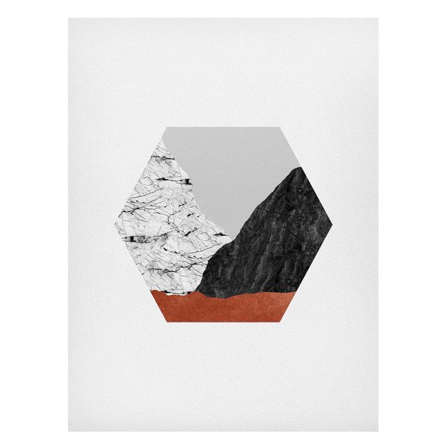 Wandbilder Kunstdrucke Kupferberge Geometrie im Hexagon