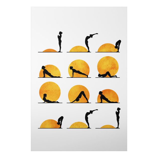 Wandbilder Kunstdrucke Yoga - Der Sonnengruß