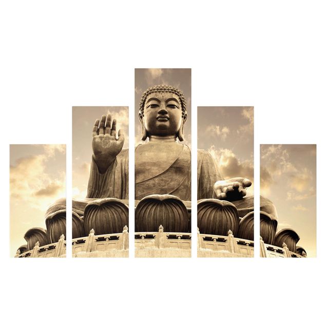 Leinwandbilder Retro Großer Buddha Sepia