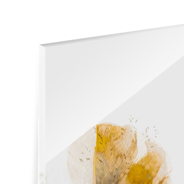 Spritzschutz Glas - Mohnblumen und zarte Gräser im weichen Nebel - Quadrat 1:1