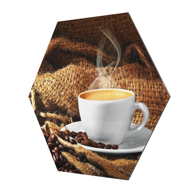 Hexagon Bilder Kaffee am Morgen