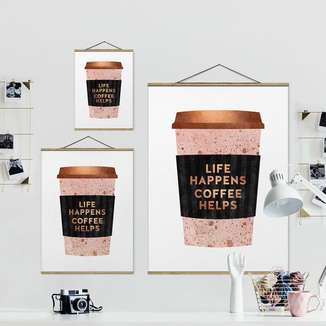 Fredriksson Bilder Life Happens Coffee Helps Gold