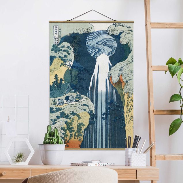 Wanddeko Küche Katsushika Hokusai - Der Wasserfall von Amida