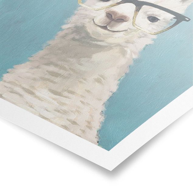Wandbilder Tiere Lama mit Brille IV