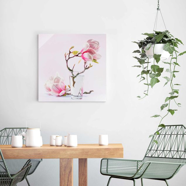 Wandbilder Floral Magnolie im Glas