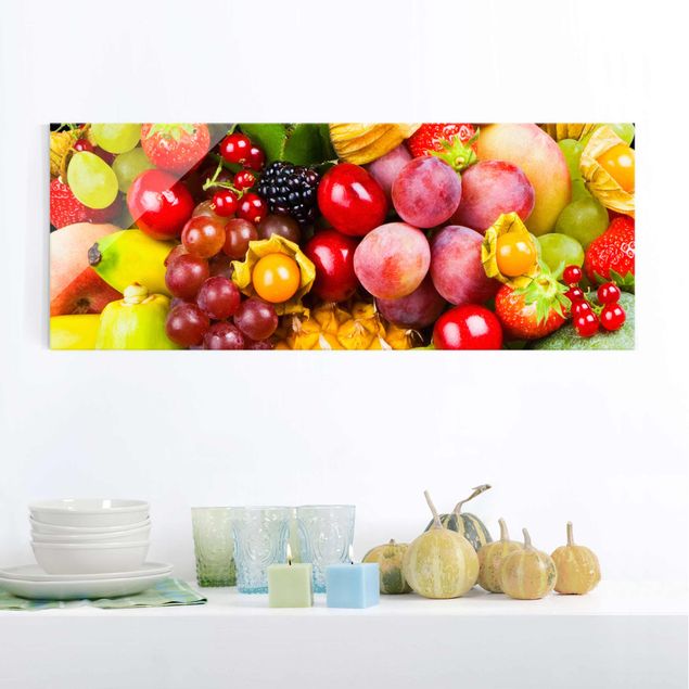 Bilder auf Glas Colourful Exotic Fruits