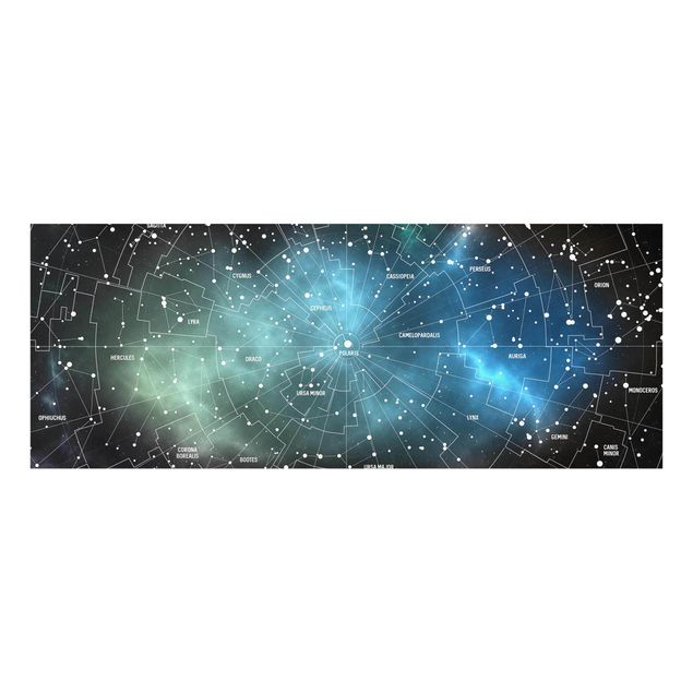 Wandbilder Schwarz Sternbilder Karte Galaxienebel
