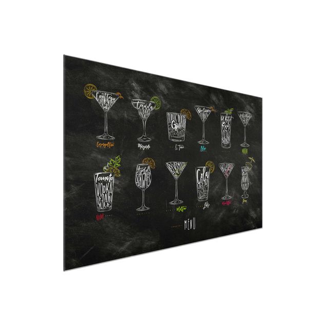 Wandbilder Sprüche Cocktail Menu