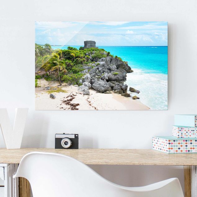 Wandbilder Floral Karibikküste Tulum Ruinen