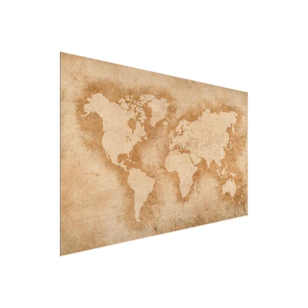 Glasbilder Weltkarten Antike Weltkarte