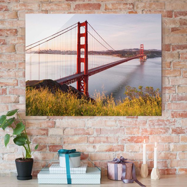 Glasbild Skyline Golden Gate Bridge in San Francisco