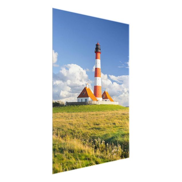 Wandbilder Glas Natur Leuchtturm in Schleswig-Holstein
