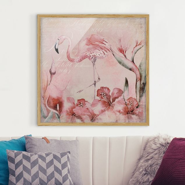 Küche Dekoration Shabby Chic Collage - Flamingo
