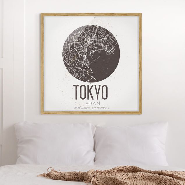 Wandbilder Tokyo Stadtplan Tokyo - Retro