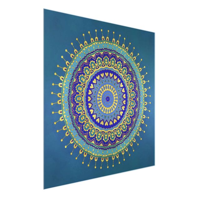 Wandbilder Mandalas Mandala Blau Gold